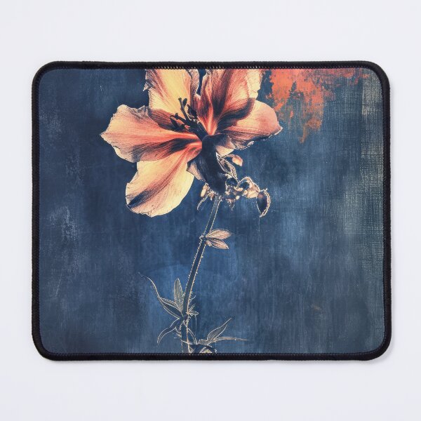 Item preview, Vibrant orange flower on a dark blue background designed and sold by JuanmaLW.