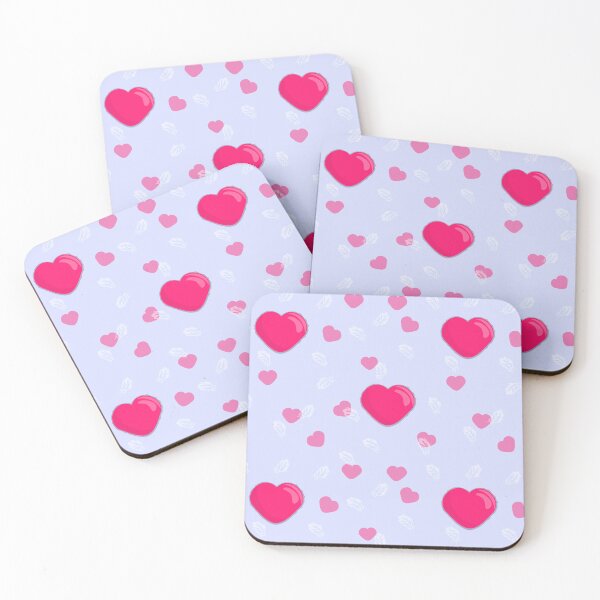 Item preview, Delicate feathers and hot pink hearts designed and sold by ReflectedCrafts.
