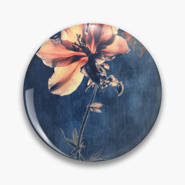 Item preview, Vibrant orange flower on a dark blue background designed and sold by JuanmaLW.