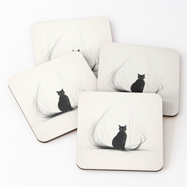 Item preview, Cat Minimalist Line Drawings designed and sold by Khun-Teera.