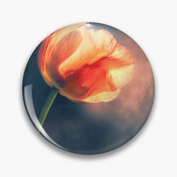 Item preview, Vibrant orange flower on a dark blue background designed and sold by JuanmaLW.
