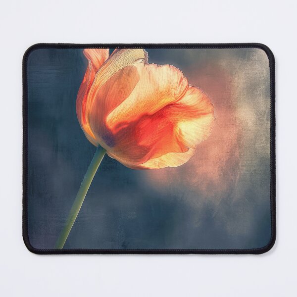 Item preview, Vibrant orange flower on a dark blue background designed and sold by JuanmaLW.