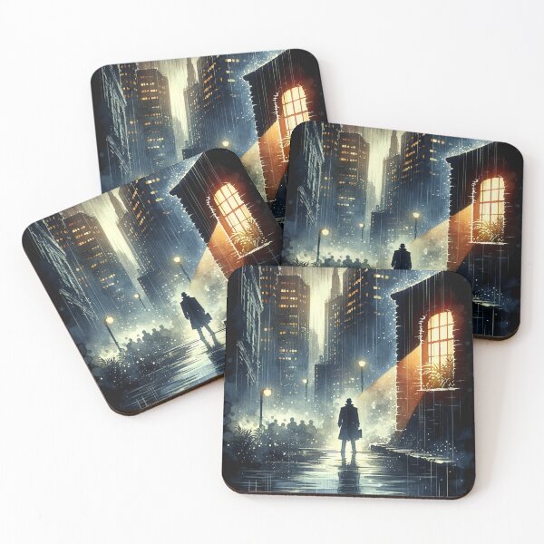 Item preview, Noir Watercolor Rain City  designed and sold by RESToRAPTOR.