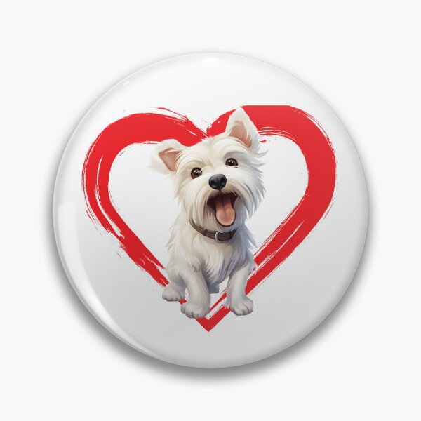 Item preview, Westie Cartoon in Love Heart Swoosh designed and sold by For Dog Sake!®.