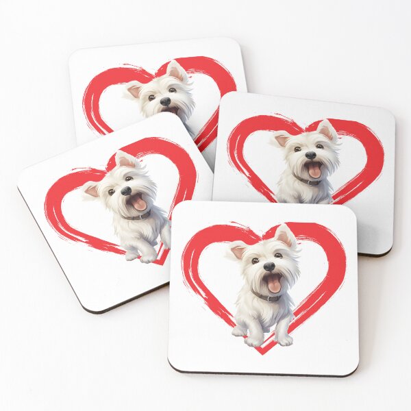 Item preview, Westie Cartoon in Love Heart Swoosh designed and sold by For Dog Sake!®.