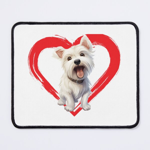 Item preview, Westie Cartoon in Love Heart Swoosh designed and sold by For Dog Sake!®.