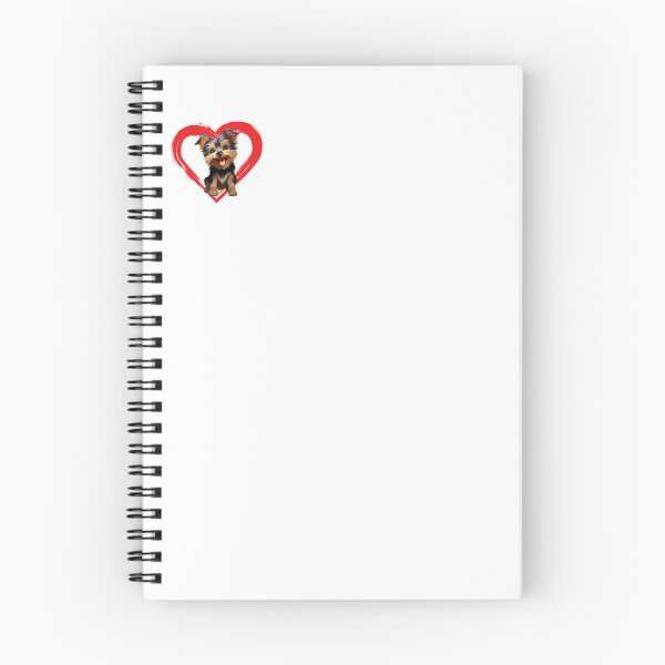 Item preview, Yorkie Cartoon in Love Heart Swoosh designed and sold by For Dog Sake!®.