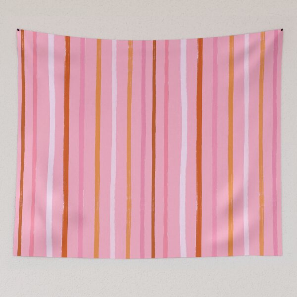 Item preview, Patrón de rayas de verano rosa y naranja designed and sold by OneThreeSix.