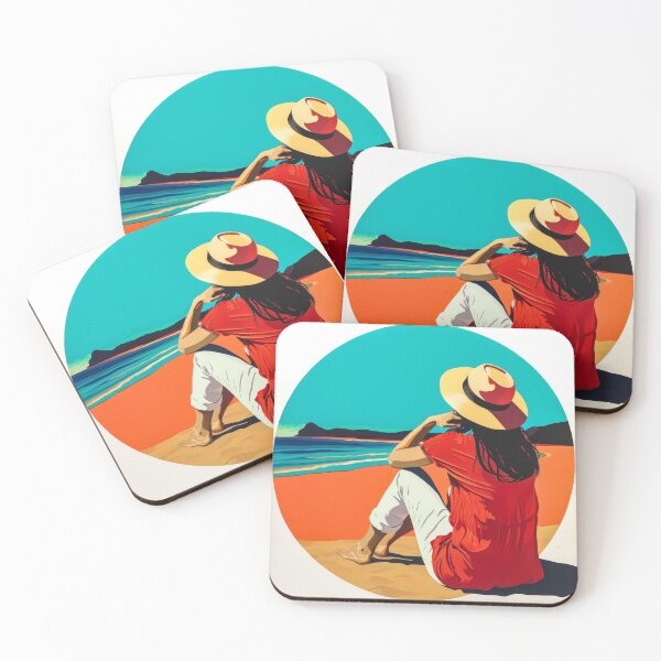 Item preview, Woman enjoying the sun at the beach designed and sold by JuanmaLW.