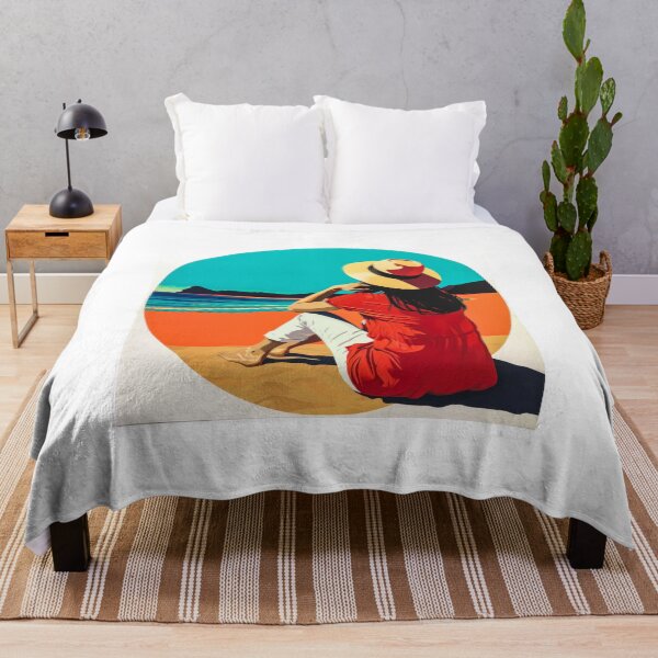 Item preview, Woman enjoying the sun at the beach designed and sold by JuanmaLW.