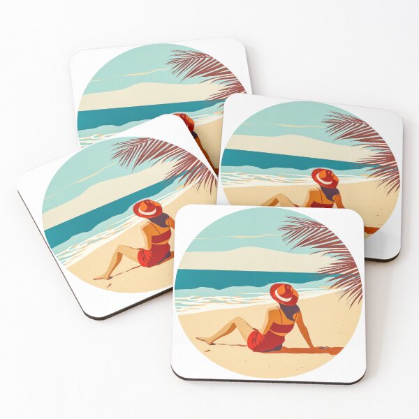 Item preview, Woman enjoying the sun at the beach designed and sold by JuanmaLW.