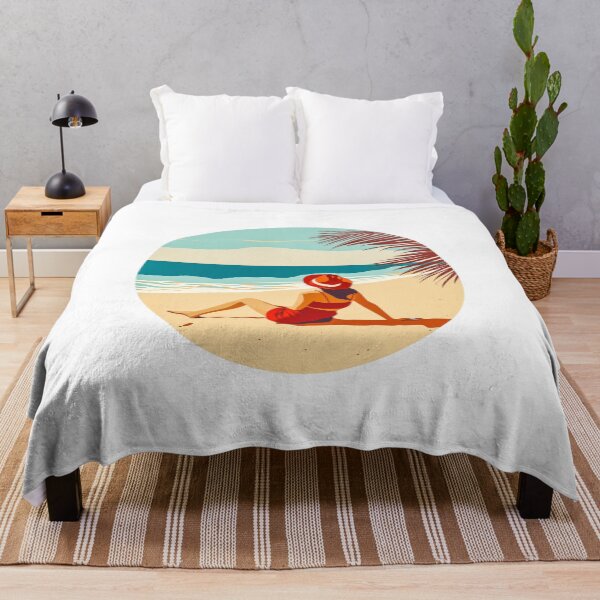 Item preview, Woman enjoying the sun at the beach designed and sold by JuanmaLW.