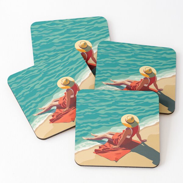 Item preview, Woman enjoying the sun at the beach designed and sold by JuanmaLW.
