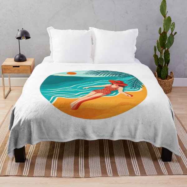 Item preview, Woman enjoying the sun at the beach designed and sold by JuanmaLW.
