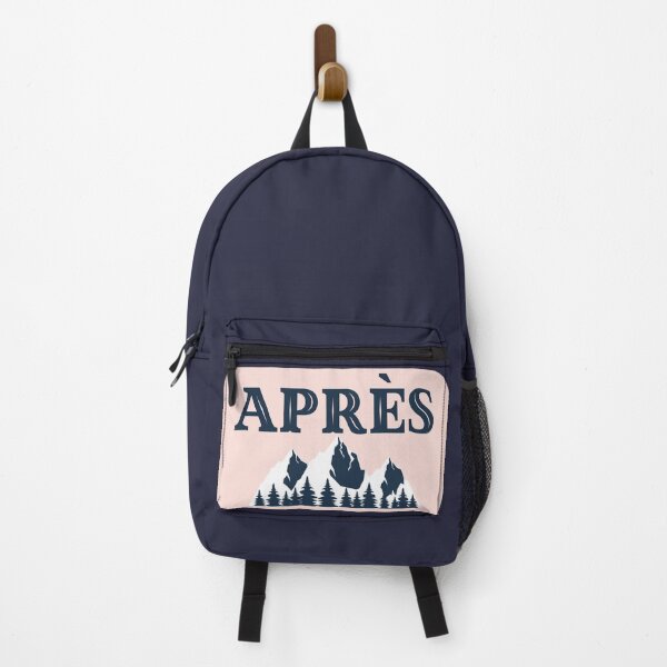 Item preview, Apres Ski Soft Pink and Navy Ski Mountain designed and sold by VistaVintage.