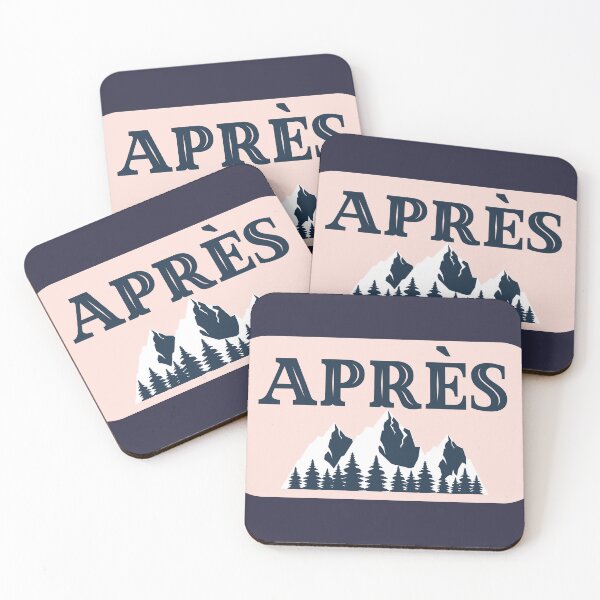 Item preview, Apres Ski Soft Pink and Navy Ski Mountain designed and sold by VistaVintage.
