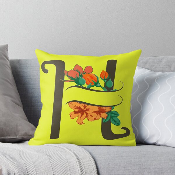 Item preview, Capital letter H monogram with rose and lily flowers designed and sold by CutieBlue.