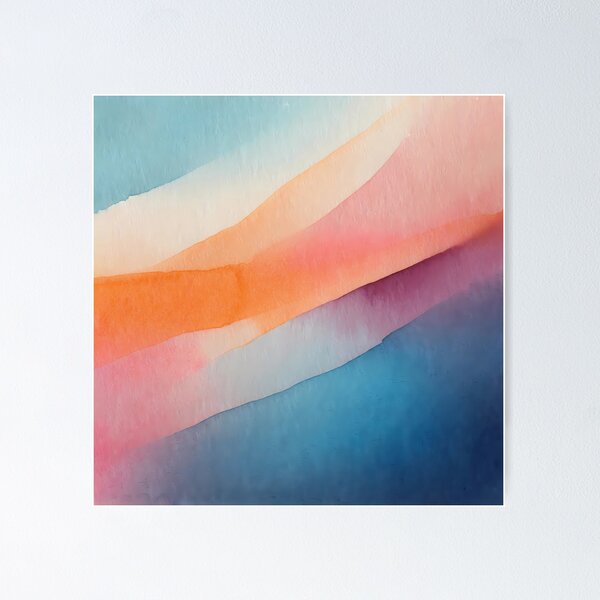 Artikelvorschau, Frabenfrohes Aquarell Wasserfarben Muster in Blau, Pink und Orange #06 entworfen und verkauft von LiquidWing.