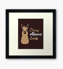 Crazy Rainbow Alpaca Design Framed Print