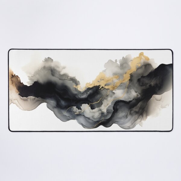 Item preview, Watercolor Blacks Greys and Golds Abstract Design designed and sold by gigibelldesigns.