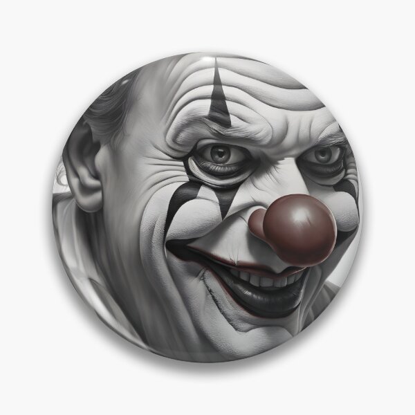 Item preview, black & white, red nose balloon art Man designed and sold by Vibes-vintage.