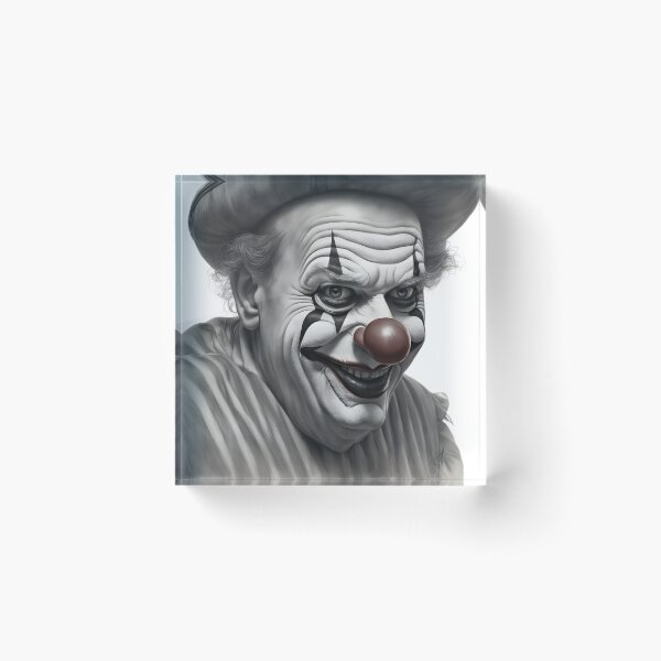 Item preview, black & white, red nose balloon art Man designed and sold by Vibes-vintage.