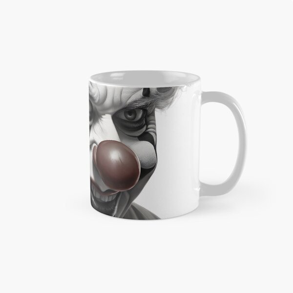 Item preview, black & white, red nose balloon art Man designed and sold by Vibes-vintage.