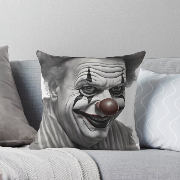 Item preview, black & white, red nose balloon art Man designed and sold by Vibes-vintage.