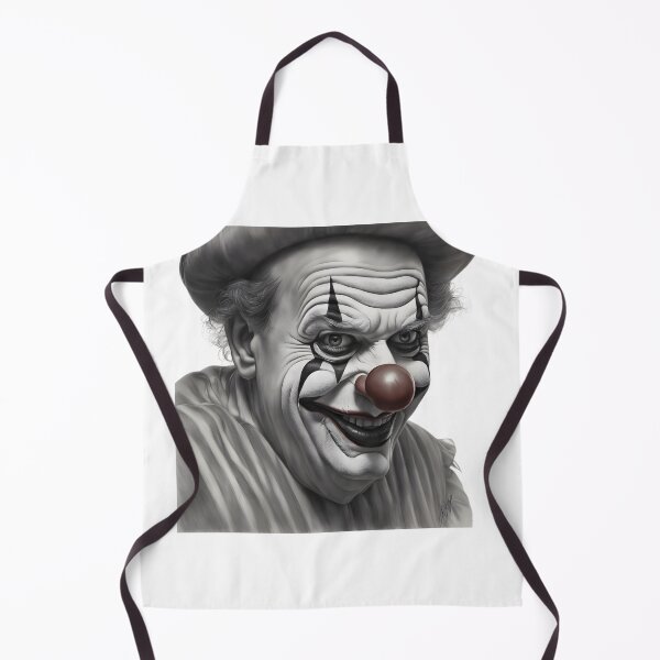 Item preview, black & white, red nose balloon art Man designed and sold by Vibes-vintage.