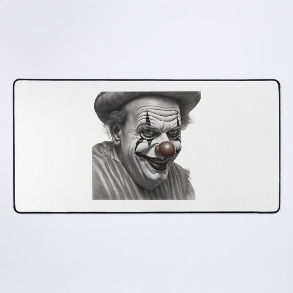 Item preview, black & white, red nose balloon art Man designed and sold by Vibes-vintage.