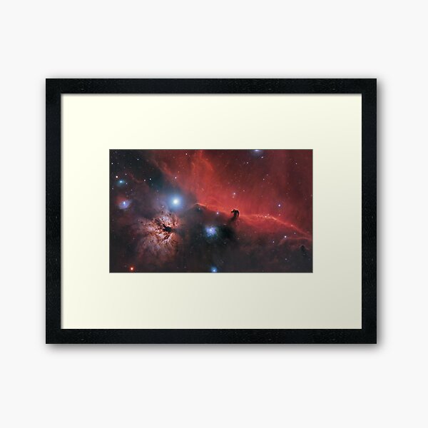 The Horse + Flame Nebula Framed Art Print