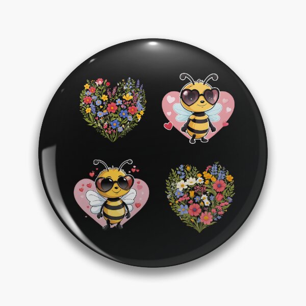 Item preview, Cute Bee Floral Hearts designed and sold by LaldyAnimals.