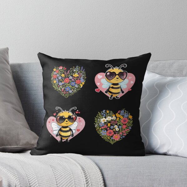 Item preview, Cute Bee Floral Hearts designed and sold by LaldyAnimals.