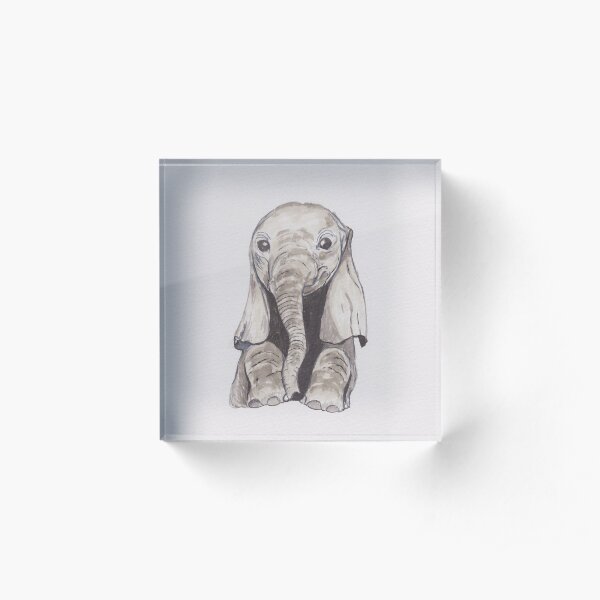 Baby Elephant Acrylic Block
