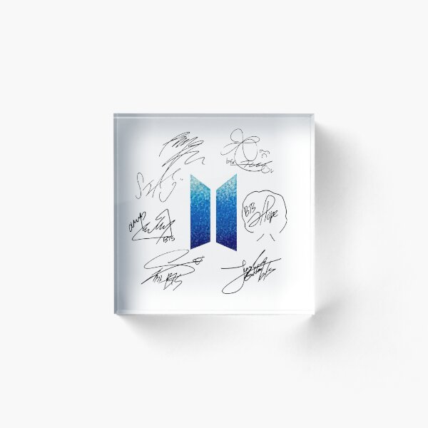 Logo BTS et signatures Bloc acrylique