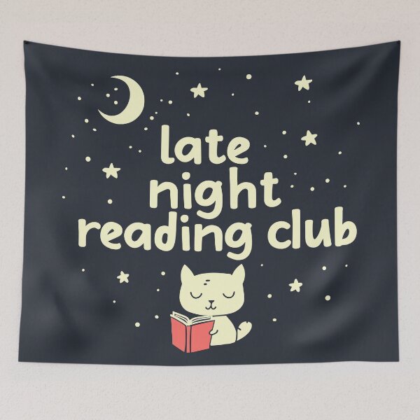 Item preview, Late Night Reading Club - Cute Cat designed and sold by ArtemMKV.