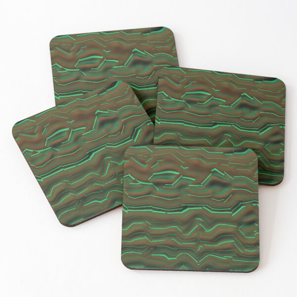 Item preview, 3D Segmented Brown and Mint Green Horizontal Stripe Pattern designed and sold by TheRulerofEarth.