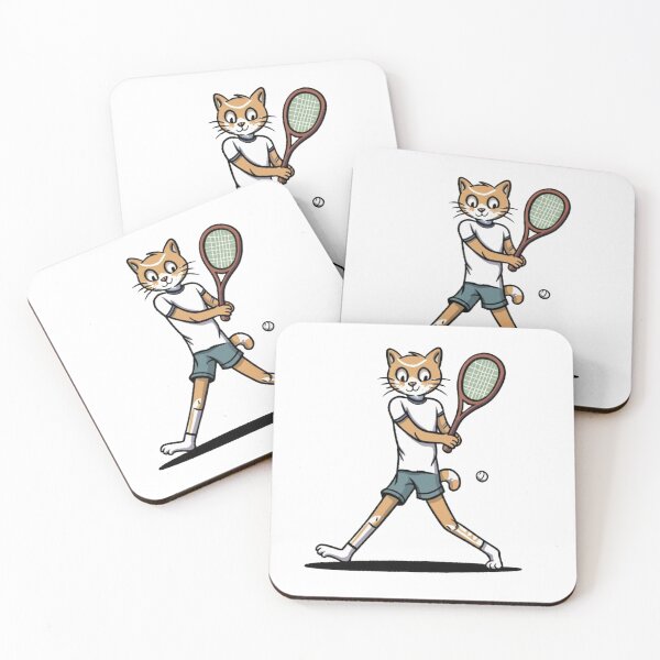 Item preview, cat athlete playing tennis designed and sold by WojtiWu.
