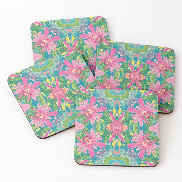 Item preview, Orchids and butterflies preppy damask designed and sold by SophieClimaArt.
