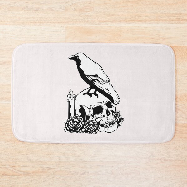 Item preview, Gothic Crow and Skull with Candle and Roses designed and sold by Hudoges.