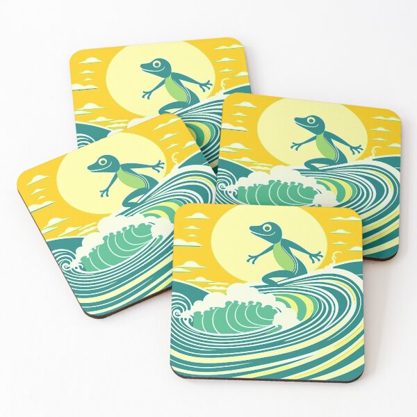Item preview, Abstract Funny Cute Frog Surfing on Waves designed and sold by JoeStylistic.