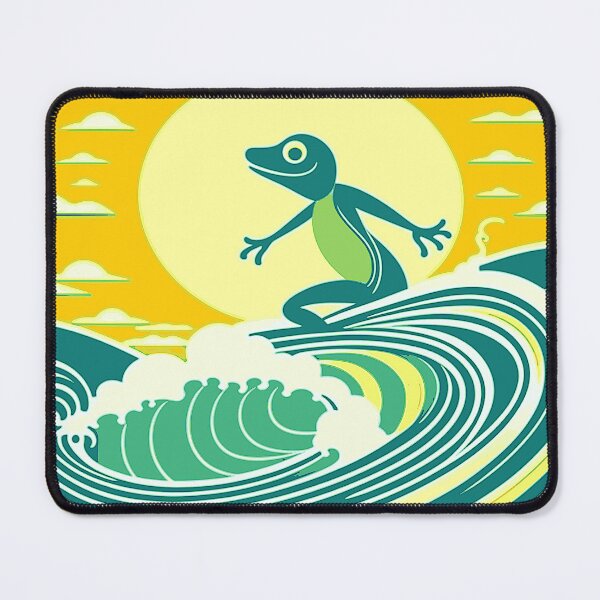 Item preview, Abstract Funny Cute Frog Surfing on Waves designed and sold by JoeStylistic.
