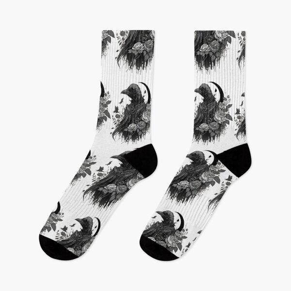 Item preview, Gothic Raven Amongst Black Roses – Grunge Aesthetic designed and sold by Hudoges.