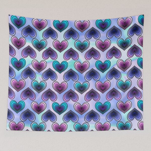 Item preview, Contrasting Colorful Hearts Pattern in Cool Colors designed and sold by AloraDawnEve.