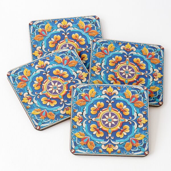 Item preview, decorative spanish ceramic tile print designed and sold by dcrc.