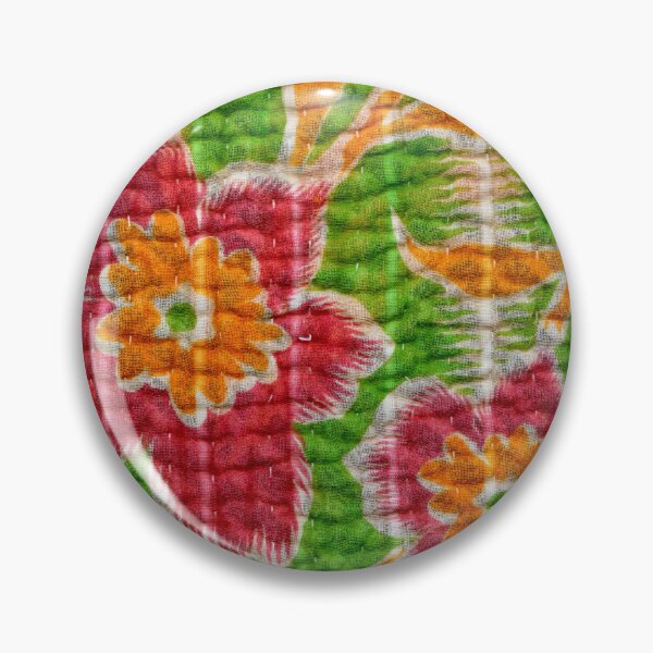Item preview, Vintage Kantha Quilted Fabric — Green and Fuschia designed and sold by Nikki Fortuin Arts & Crafts.