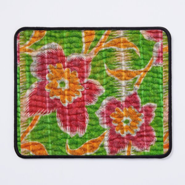Item preview, Vintage Kantha Quilted Fabric — Green and Fuschia designed and sold by Nikki Fortuin Arts & Crafts.
