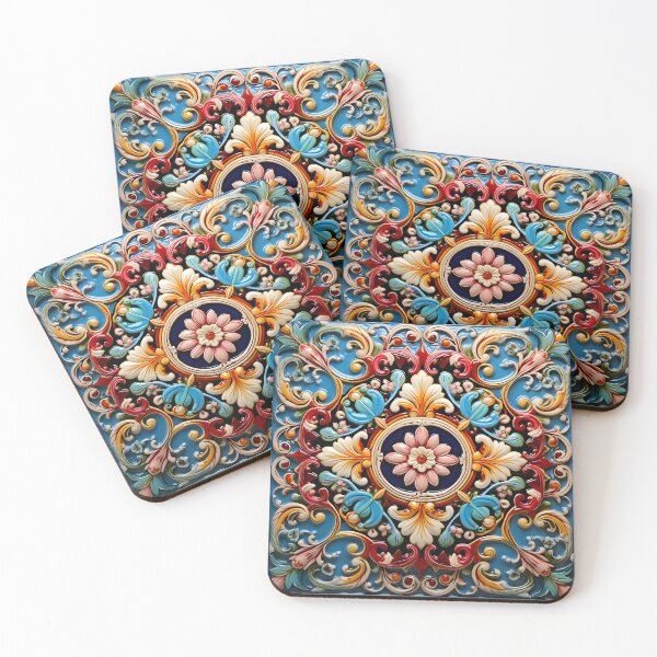 Item preview, decorative spanish ceramic tile print designed and sold by dcrc.