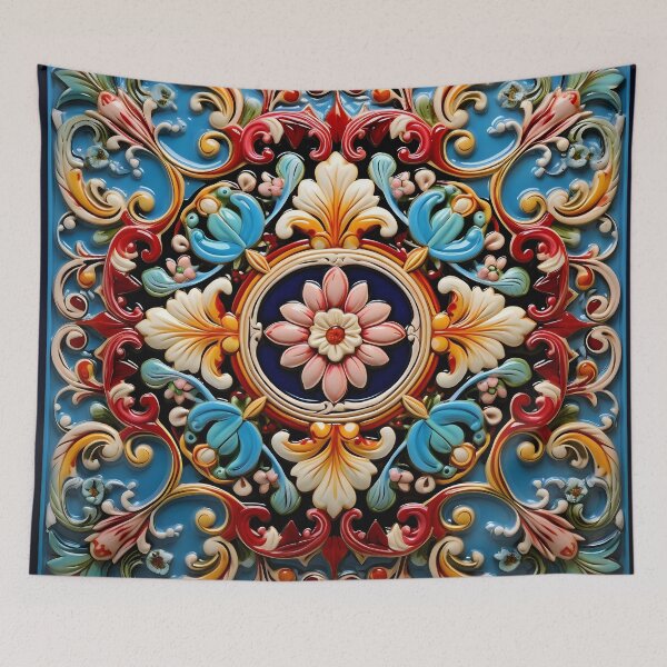 Item preview, decorative spanish ceramic tile print designed and sold by dcrc.