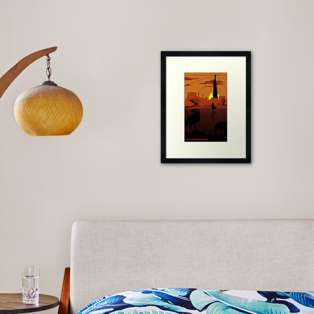 ...and the Gunslinger followed Framed Art Print